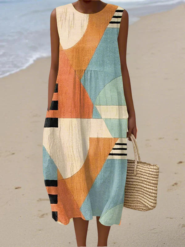 Iris | Geometrické midi šaty