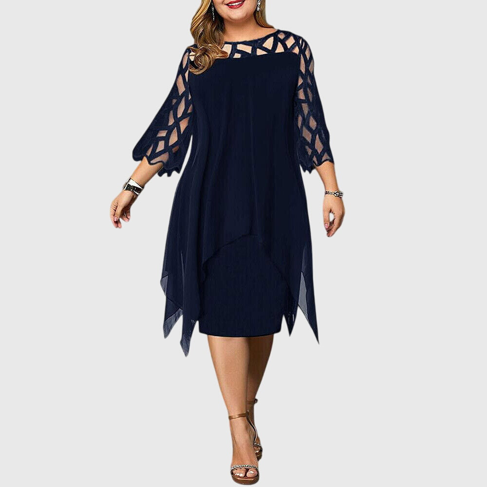 Valeria | Lace Sleeve Elegant Dress